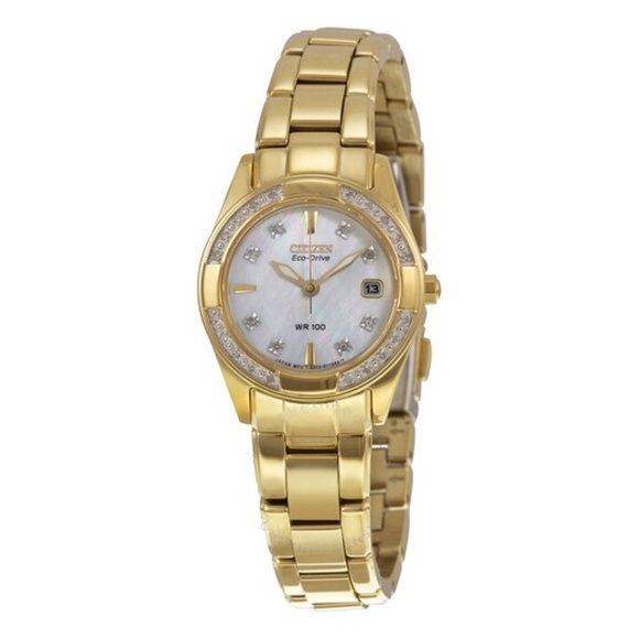 CITIZEN Regent GOLD Eco-Drive Mother of Pearl Dial Ladies Watch EW1822-52D main image 7